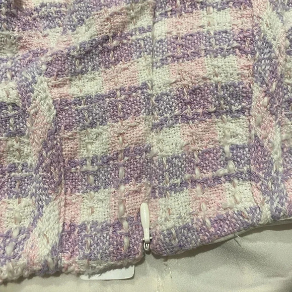 Zara Purple and Pink Tweed Cropped Bustier Corset Gingham Top Size Small NWT - Picture 7 of 10